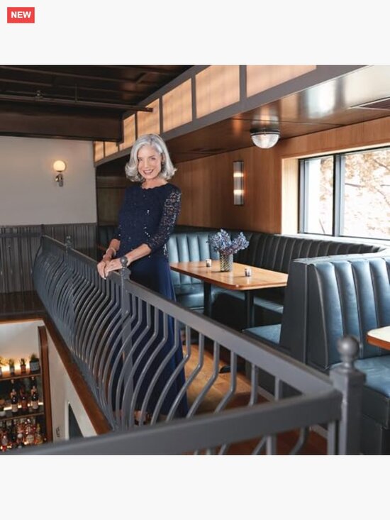 Long 3/4 Sleeve Lace Bodice Chiffon Gown Mother of the Bride Dress - Picture 3 of 6